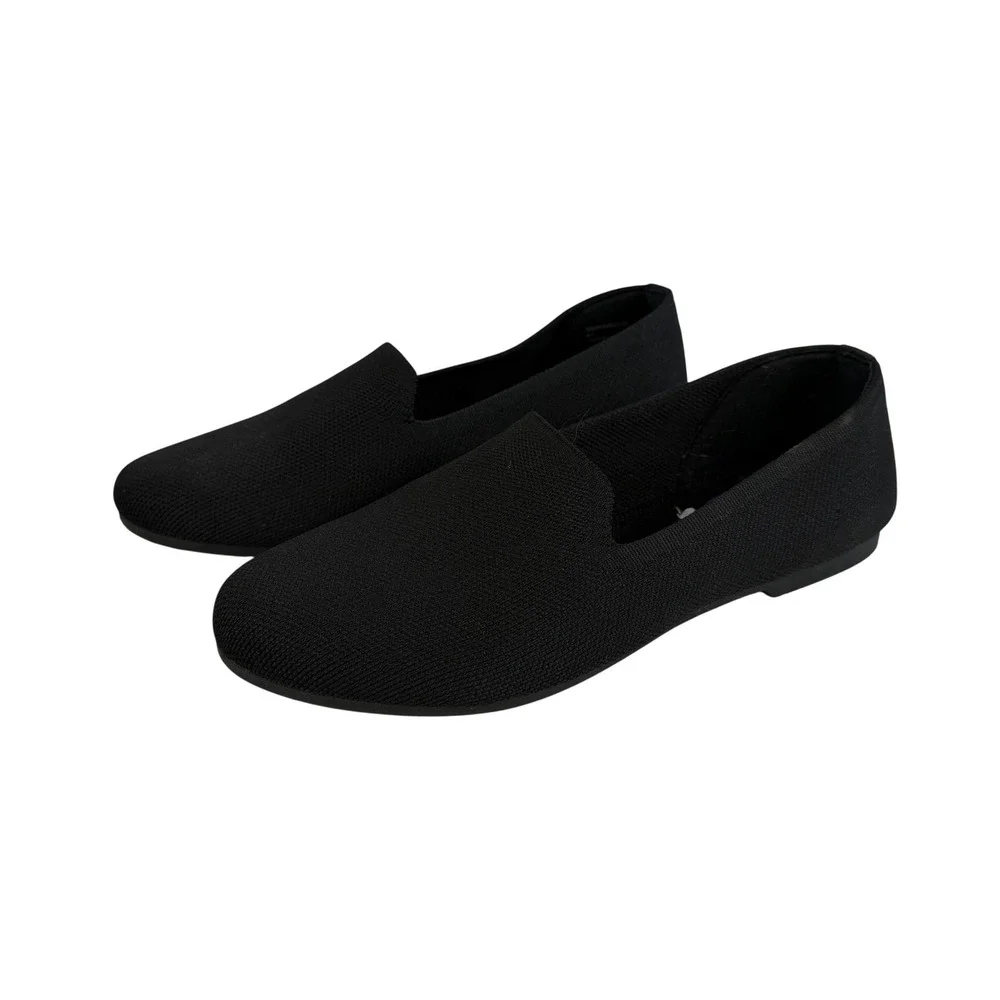 Steve Madden Sabin Black‎ Knit Fabric Slip On Loafers Flats Ballet Womens US 6.5